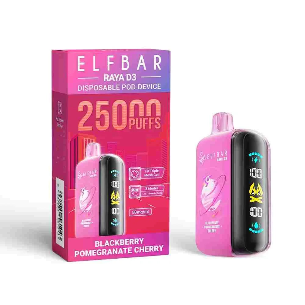 Elf Bar Raya D3 Blackberry Pomegranate Cherry – 25000 - Vape Shop Noida