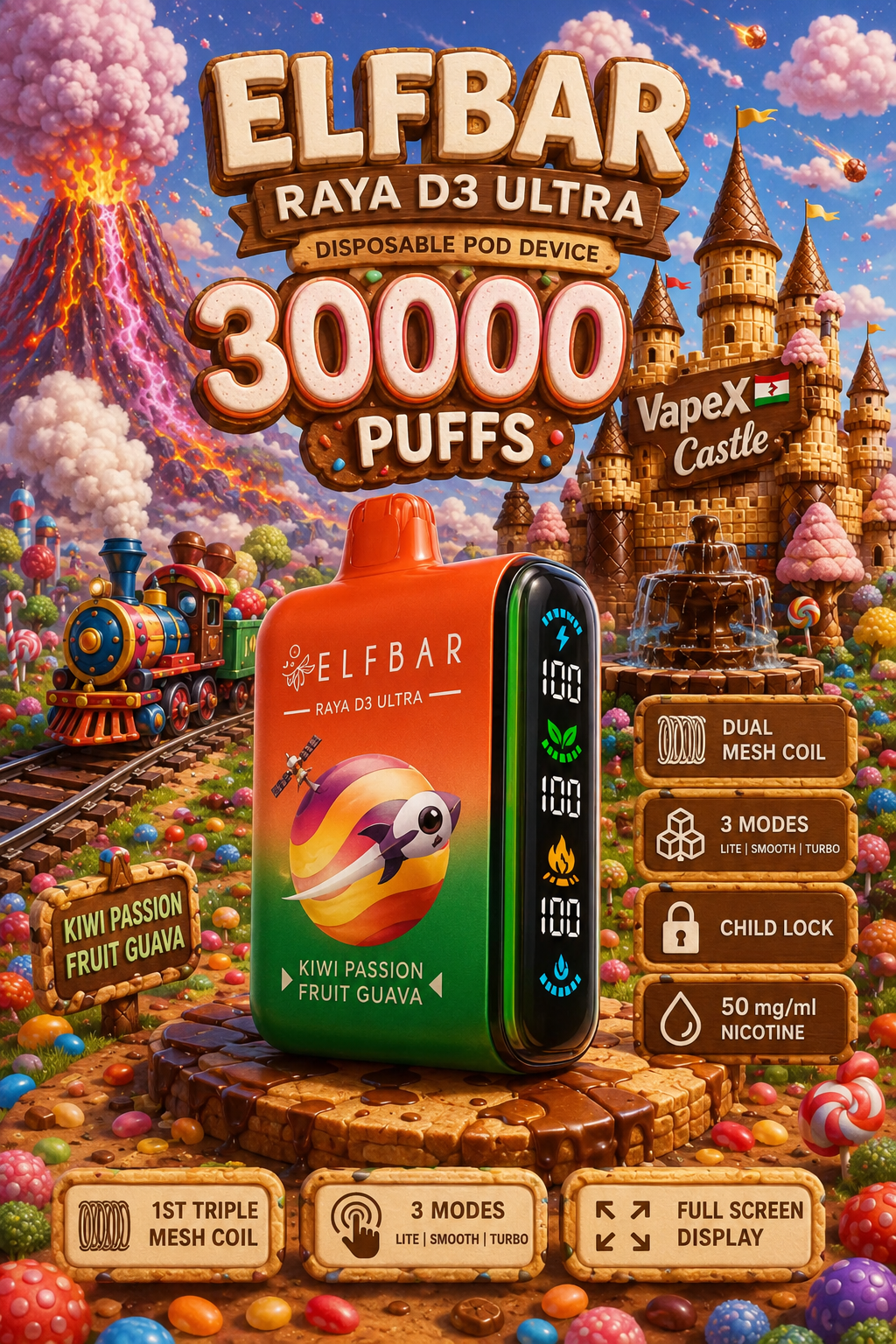 New Elfbar Raya D3 Ultra 25000 Puffs | 50mg Disposable