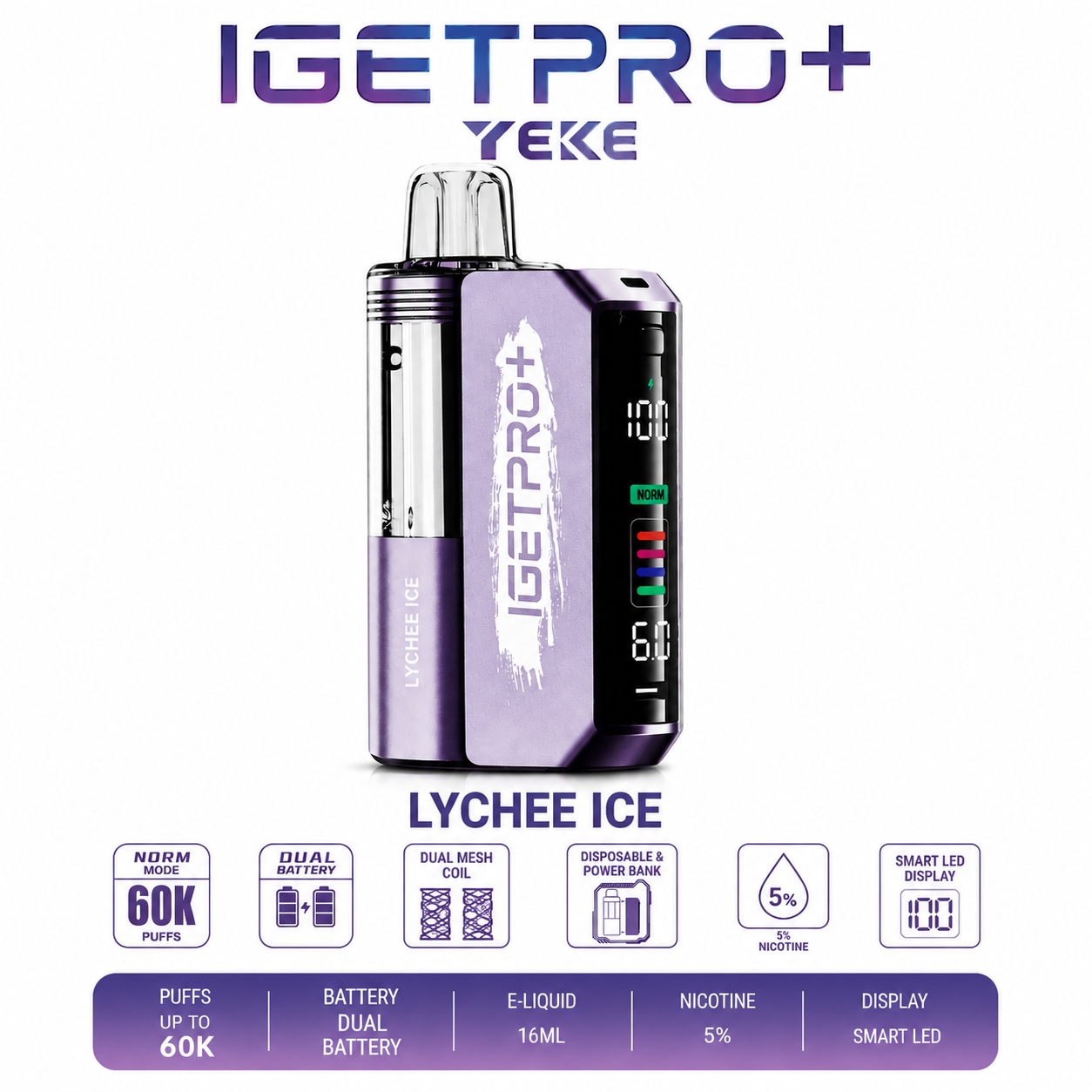 IGET PRO+ YEKE 60000 Puffs