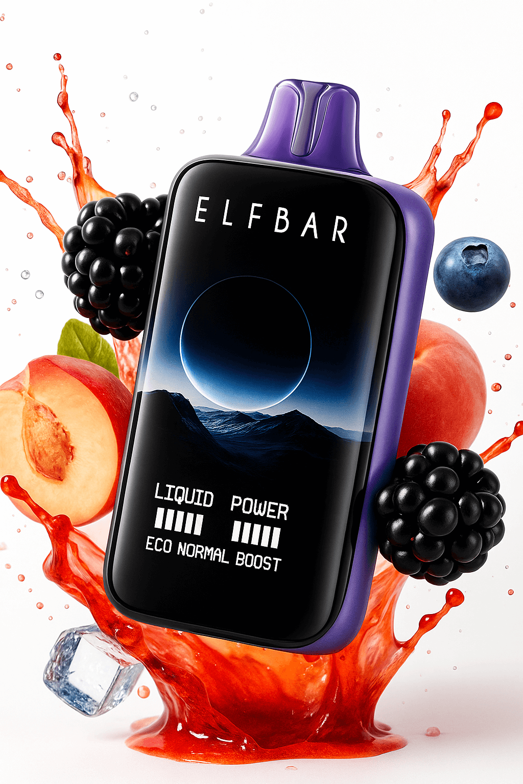 Elfbar MoonNight 40K Disposable Vape – 40,000 Puffs Rechargeable Vape with Curved Display, Dual Mesh Coil & Adjustable Power Modes