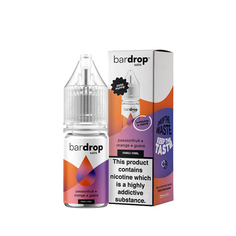 Bar Drop Passionfruit Orange Guava 10ml Nic Salts E-Liquid