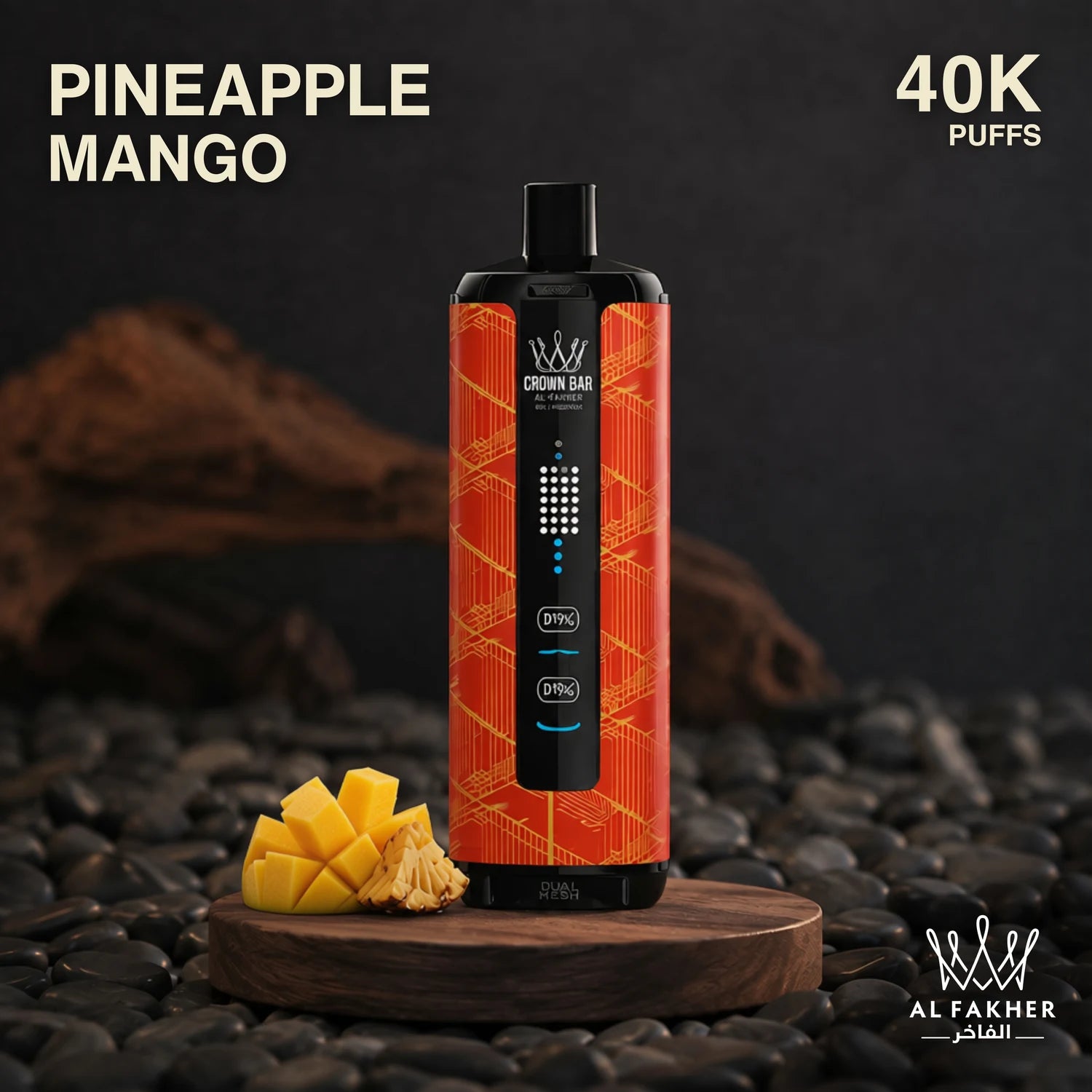 Al Fakher Crown Bar MegaMax 40K disposable vape - Pineapple Mango flavour