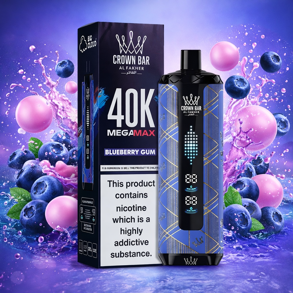 Al Fakher Crown Bar MegaMax 40K V2.0 Disposable Vape – 40,000 Puffs Rechargeable Shisha Vape with Dual Mesh Coil & LED Display