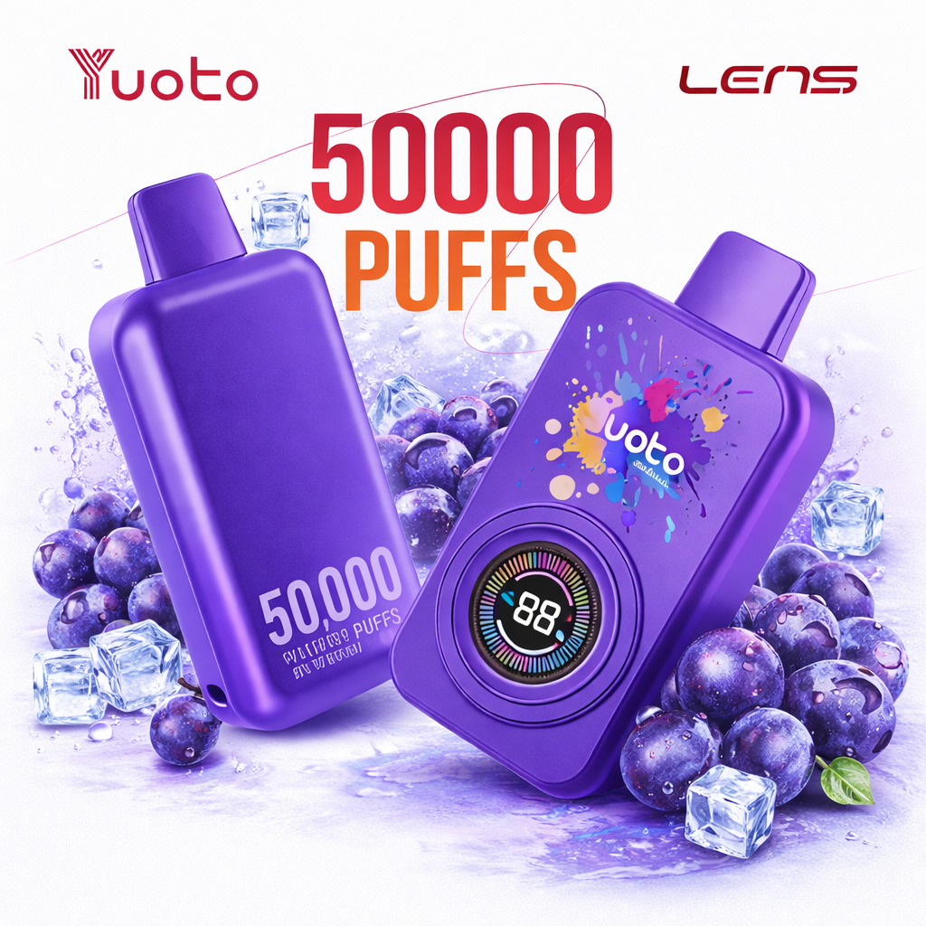 Yuoto Lens 50000 Puffs Disposable Vape – Rechargeable Mesh Coil 5% Nic Salt Long-Lasting Vape