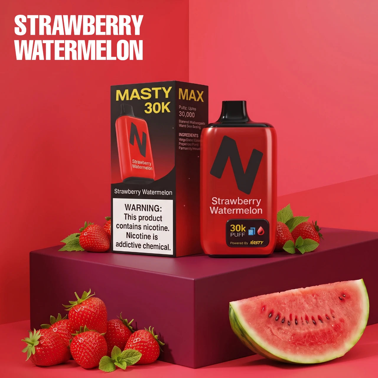 Nasty Max - 30000 disposable vape - Strawberry Watermelon flavour