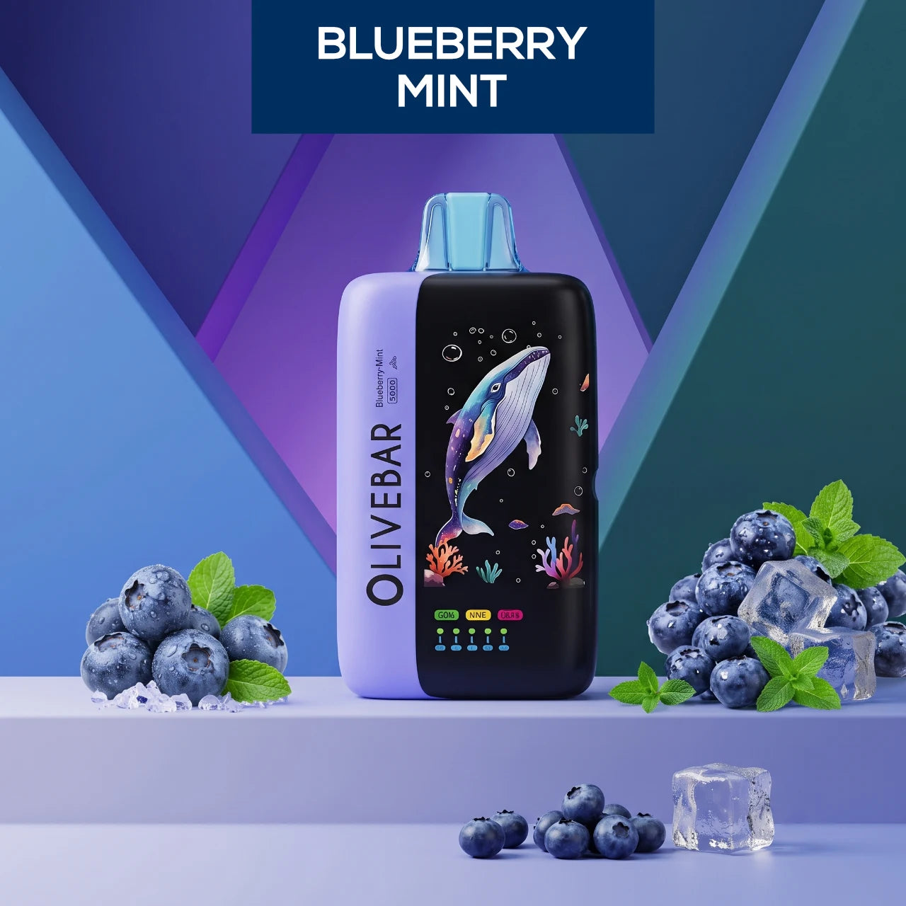 Olivebar Ocean 60000 disposable vape - Blueberry Mint flavour