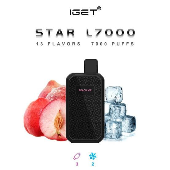 IGET Star 7000 Disposable Vape – 7,000 Puffs Rechargeable Vape with Mesh Coil, Type-C Charging & LED Star Light