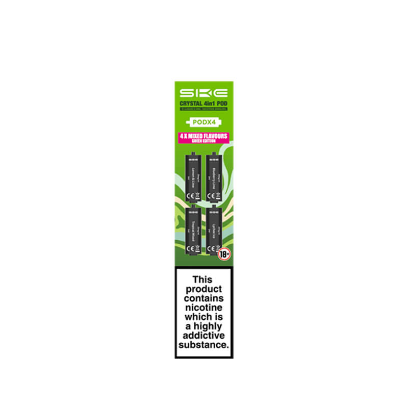 SKE Crystal 2400 4in1 Green Edition Pre-Filled Vape Pods 20mg - 4 x Pods