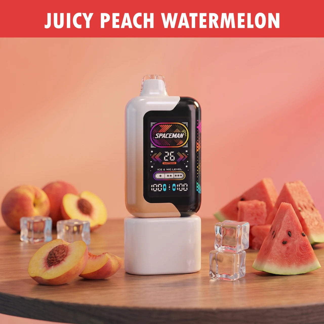 Spaceman Cloud Machine 40000 disposable vape - Juicy Peach Watermelon Ice flavour