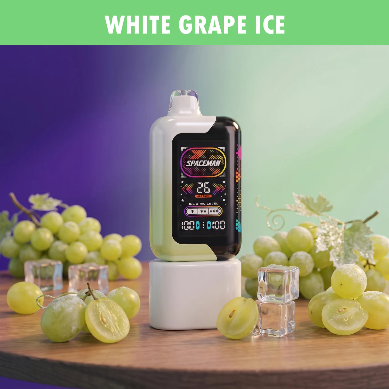 Spaceman Cloud Machine 40000 disposable vape - White Grape Ice flavour