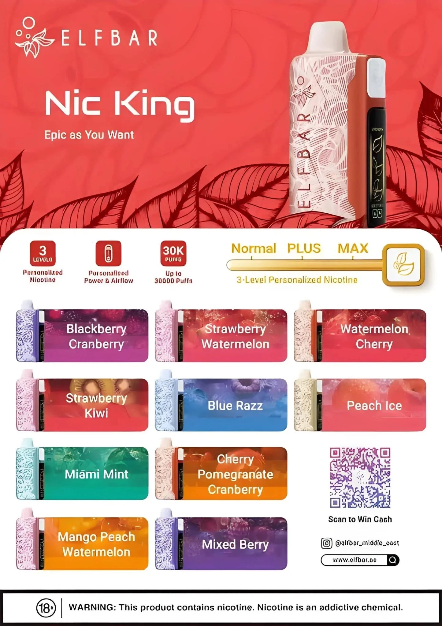 Elfbar Nic King 30K Disposable Vape | Vape Online india